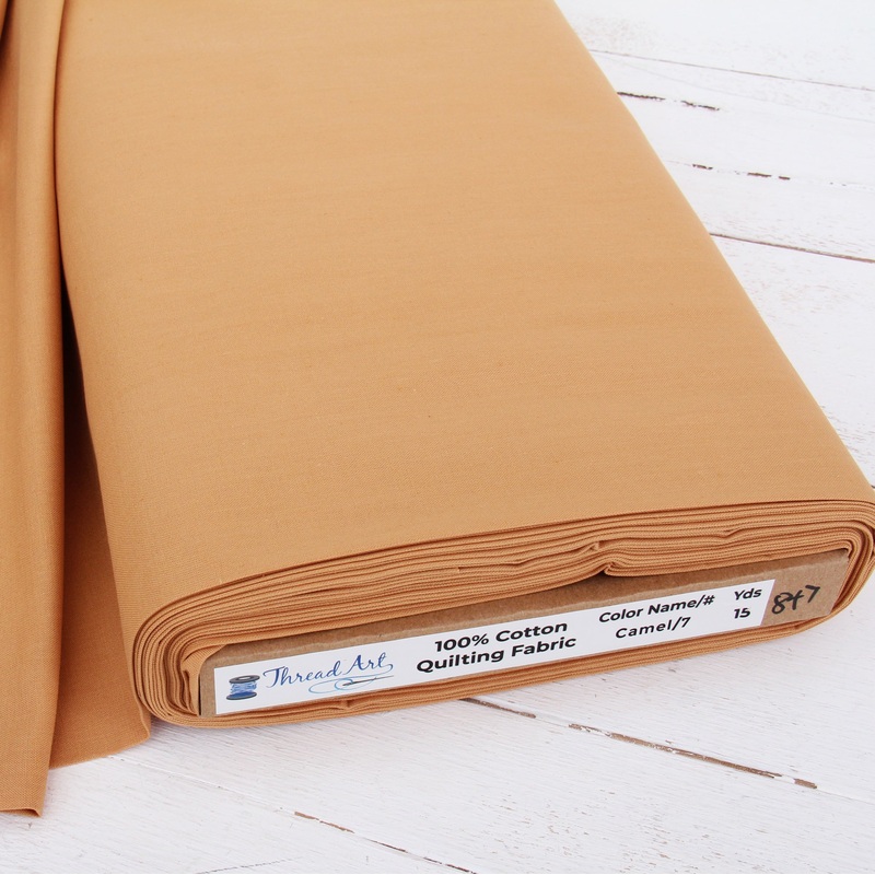 Premium Cotton Quilting Fabric Sold By The Yard – Solid Camel