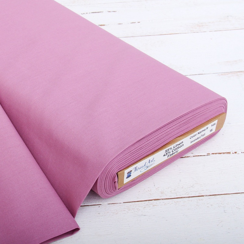 Premium Linen Fabric By The Yard – Lavender 55″ Width – Cotton Linen Blend Fabric For Embroidery, Apparel, Cross Stitch