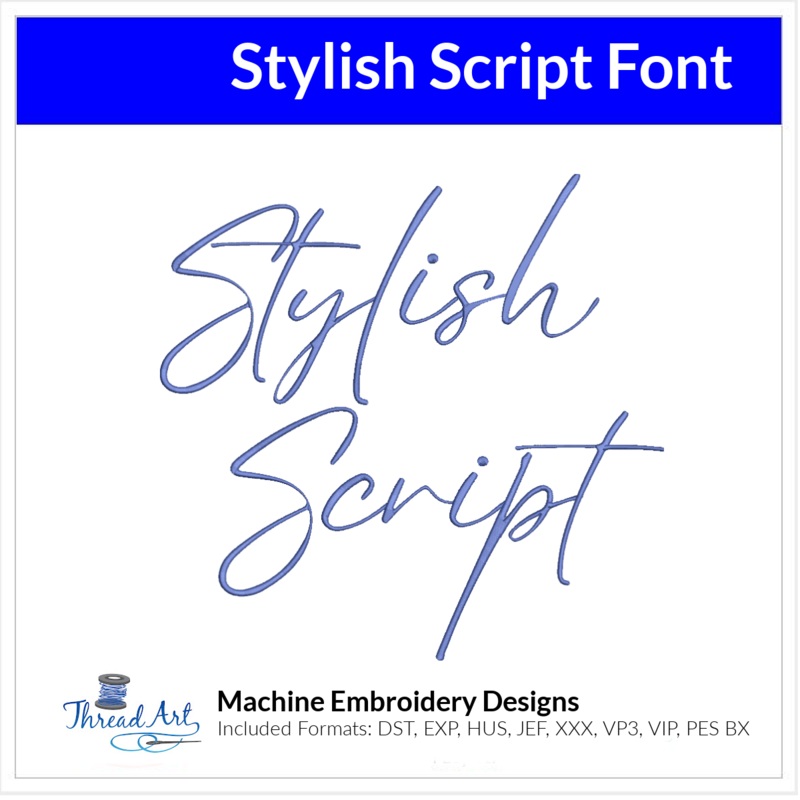 Stylish Script Font Machine Embroidery Design Set –  Cursive Alphabet Letters BX Font – Download 9 Formats and 3 Sizes – 1″, 1.5″, 2″