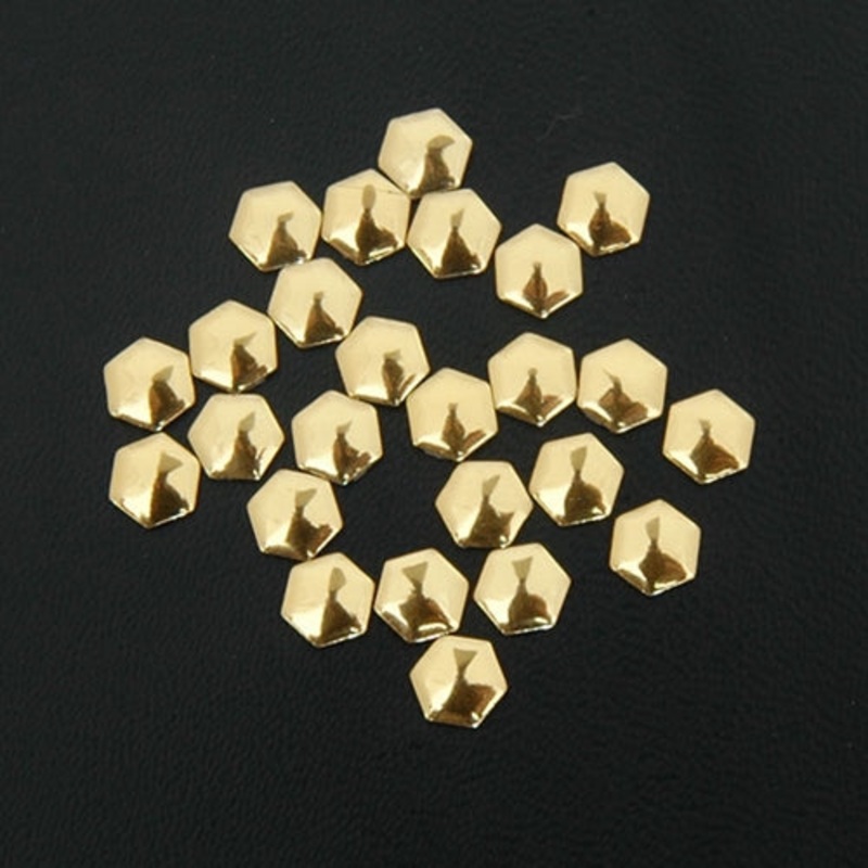 Hot Fix Metallic Nailhead – Gold Hexagon 6x6mm – 2 Gross