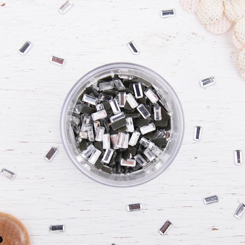 Shaped Rhinestones – Rectangle 2x5mm – 288 Stones