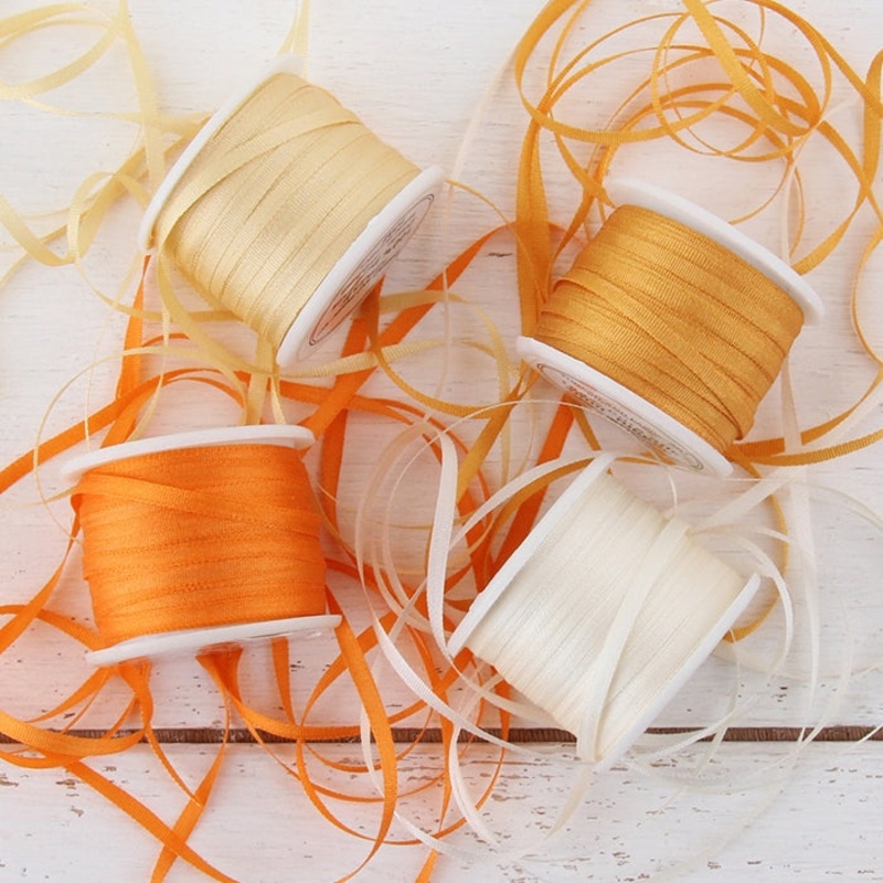2mm Silk Ribbon Set – Orange Shades – Four Spool Collection