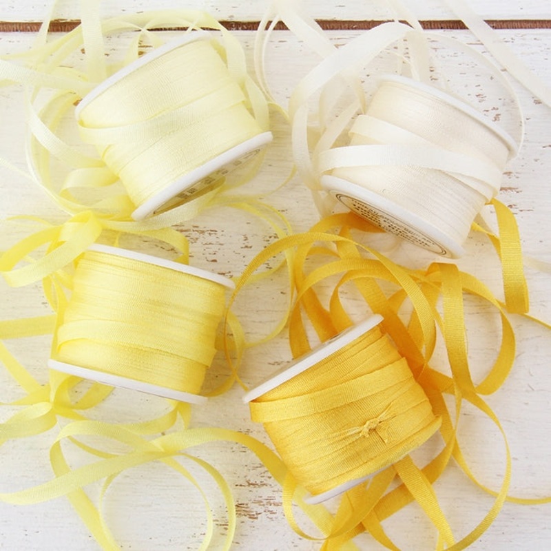 4mm Silk Ribbon Set – Yellow Shades – Four Spool Collection