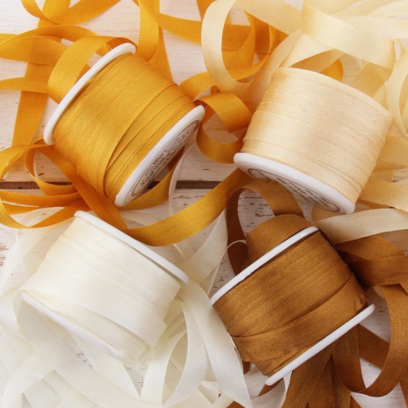 7mm Silk Ribbon Set – Warm Colors – Four Spool Collection