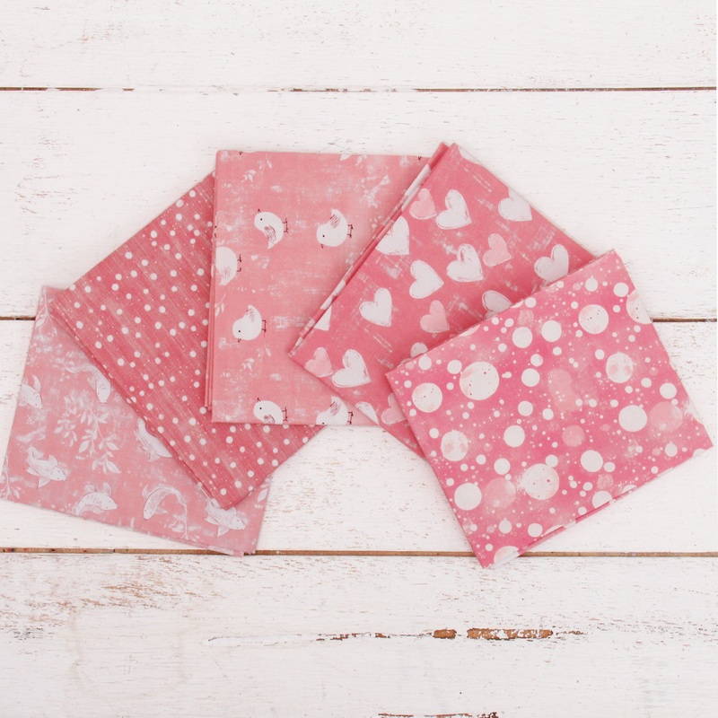 Fat Quarter Bundle – Five Pink Precut Cotton Fabrics
