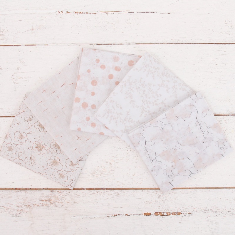 Fat Quarter Bundle – Five White Precut Cotton Fabrics