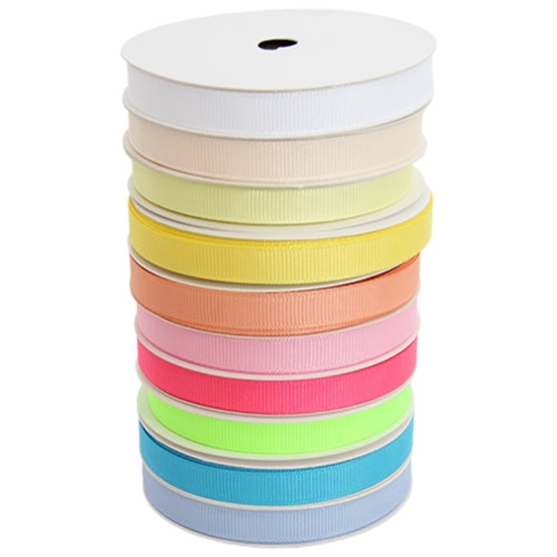 Grosgrain Ribbon 3/8″ – 10 Roll Set – Light Shades