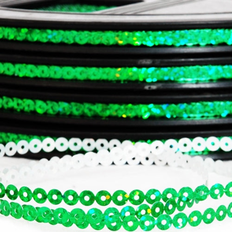Hot Fix Sequin Reel – Green 4mm