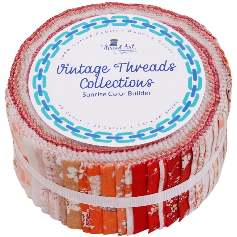 Jelly Roll Fabric Strips, 40 Precut Fabric Strips in Sunrise Prints, Premium Cotton