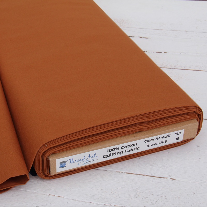 Premium Cotton Quilting Fabric Sold By The Yard – Solid Brown