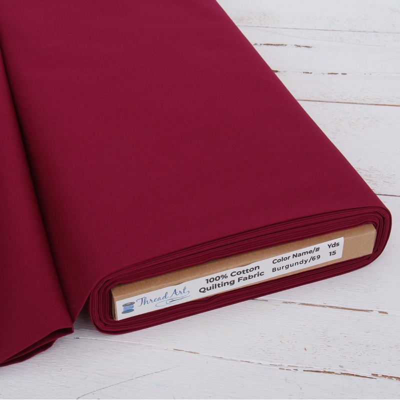 Premium Cotton Quilting Fabric Sold By The Yard – Solid Burgundy