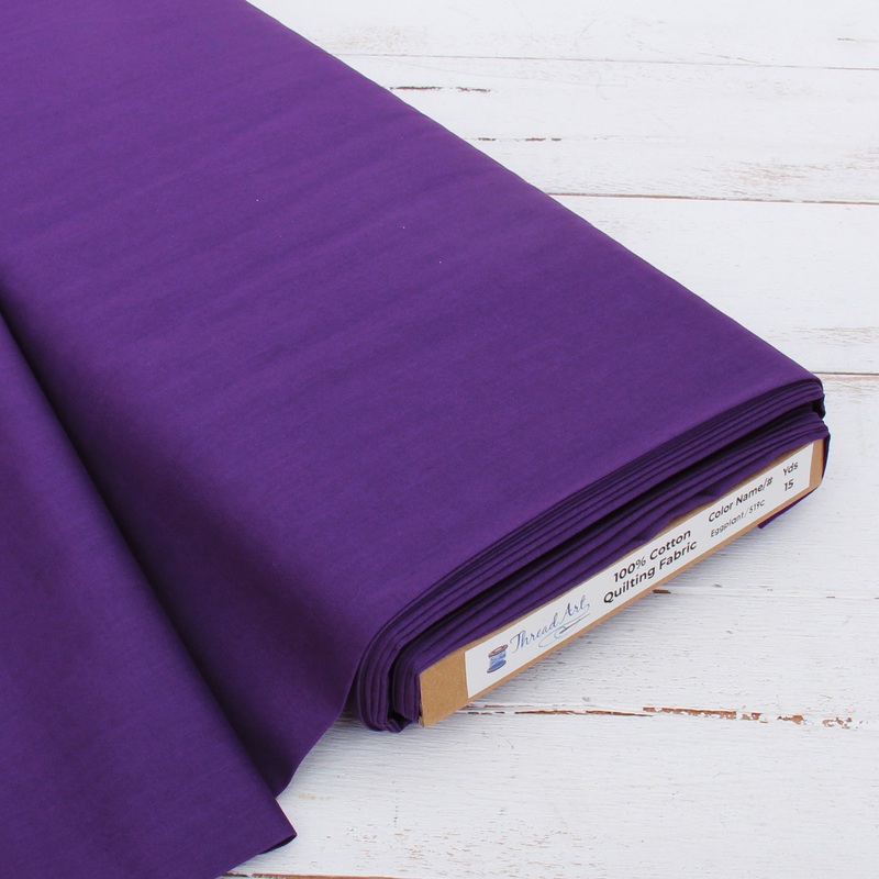 Premium Cotton Quilting Fabric Sold By The Yard – Solid Eggplant