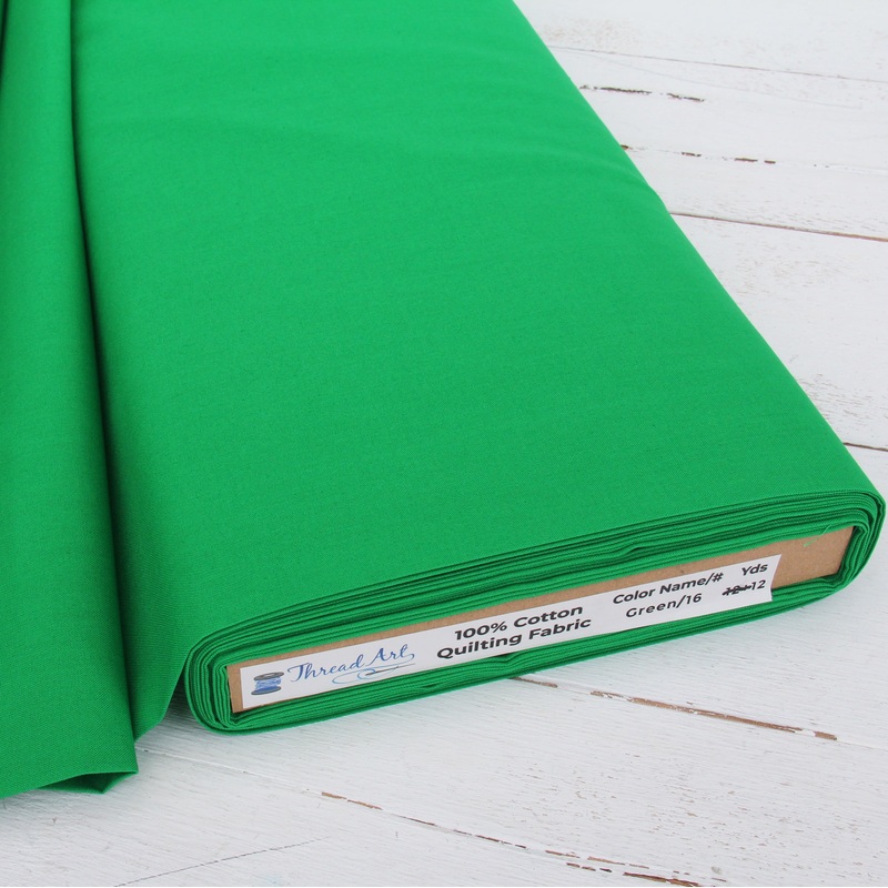 Premium Cotton Quilting Fabric Sold By The Yard – Solid Green