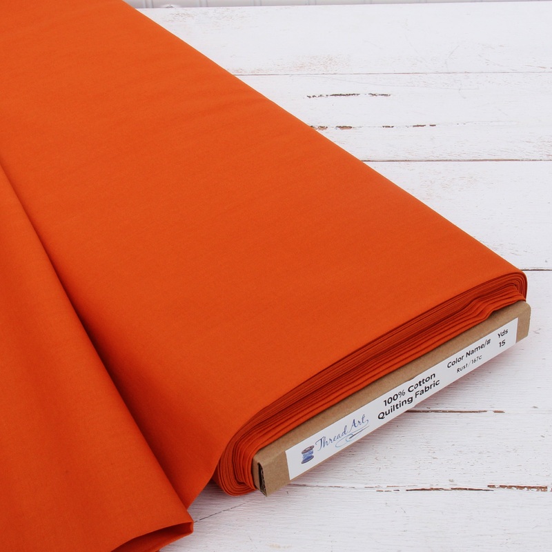 Premium Cotton Quilting Fabric Sold By The Yard – Solid Rust