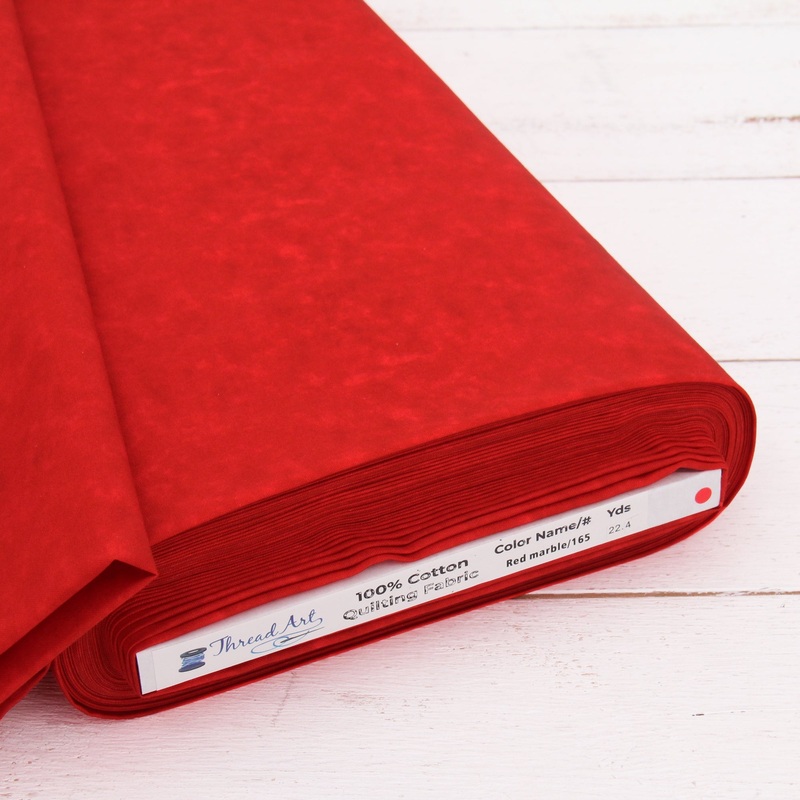 Premium Cotton Quilting Fabric Sold By The Yard – Vintage Threads Collection – Red Marble