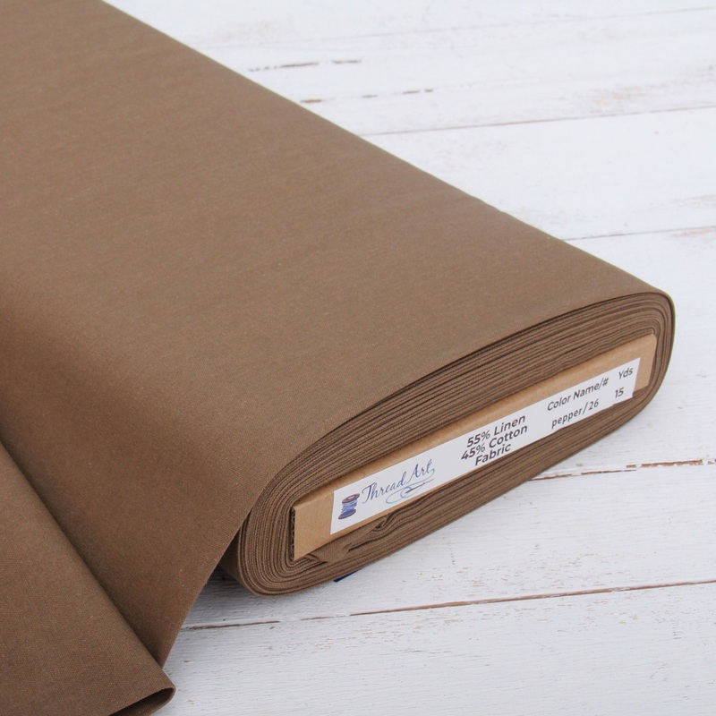 Premium Linen Fabric By The Yard – Pepper 55″ Width – Cotton Linen Blend Fabric For Embroidery, Apparel, Cross Stitch