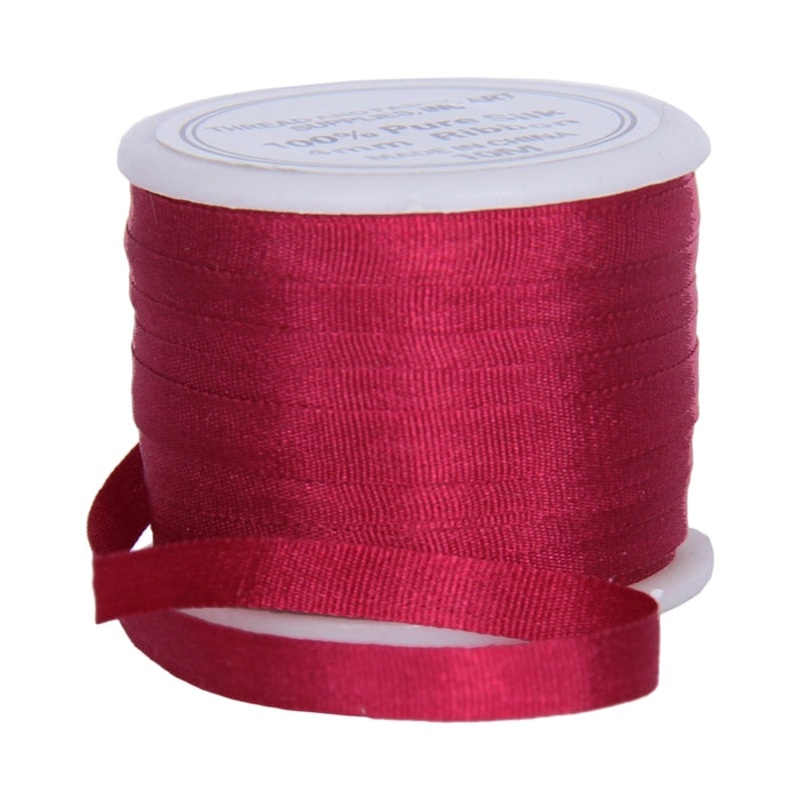 Silk Ribbon 4mm Burgundy  x 10 Meters No. 707