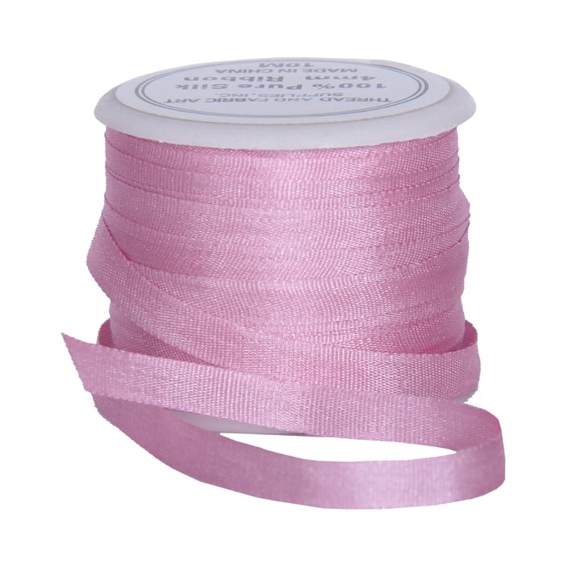 Silk Ribbon 4mm Mauve x 10 Meters No. 204