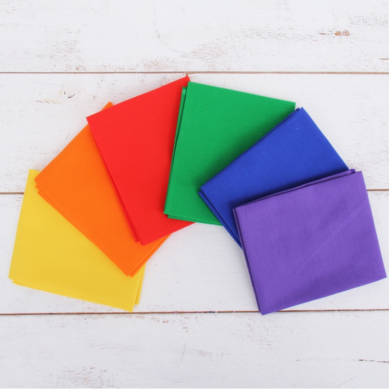 Six Fat Quarter Bundle – Rainbow Solid Colors