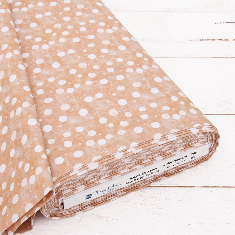 Premium Cotton Quilting Fabric Sold By The Yard – Vintage Threads Collection – Ivory Dot