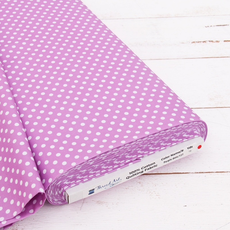 Premium Cotton Quilting Fabric Sold By The Yard – Vintage Threads Collection – Purple Dot