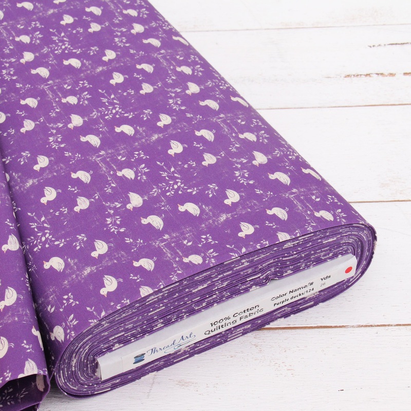 Premium Cotton Quilting Fabric Sold By The Yard – Vintage Threads Collection – Purple Duck