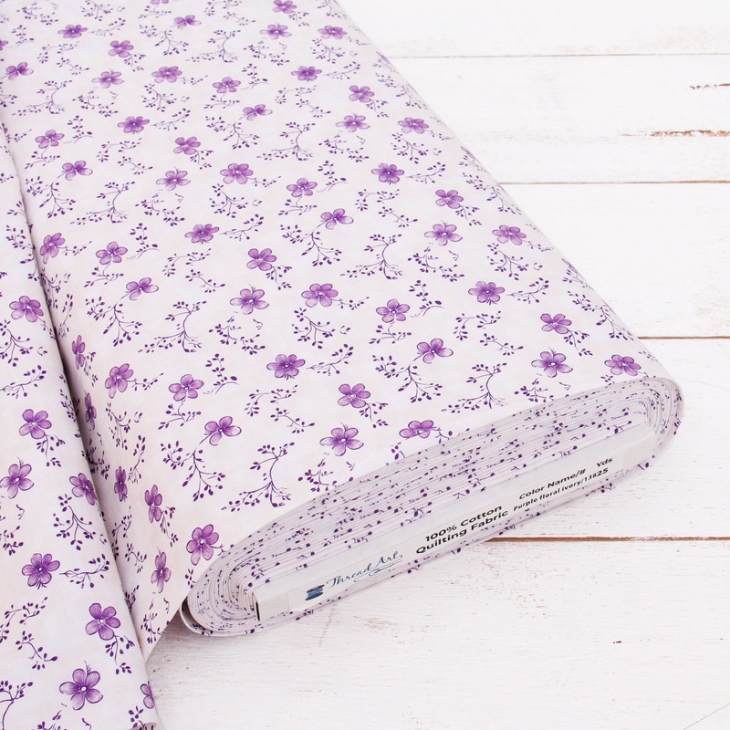 Premium Cotton Quilting Fabric Sold By The Yard – Vintage Threads Collection – Purple Toile
