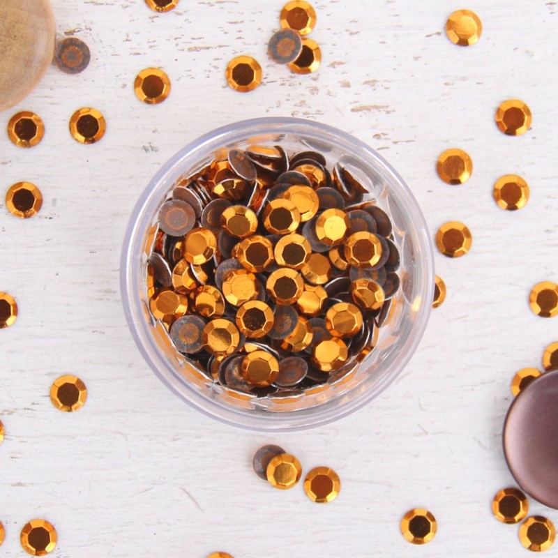 Hot Fix Metallic Rhinestones 6mm Golden – 1 gross