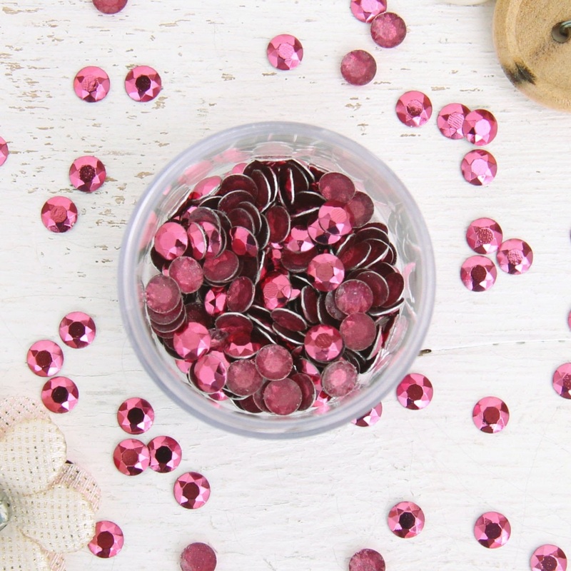Hot Fix Metallic Rhinestones 6mm Pink – 1 gross