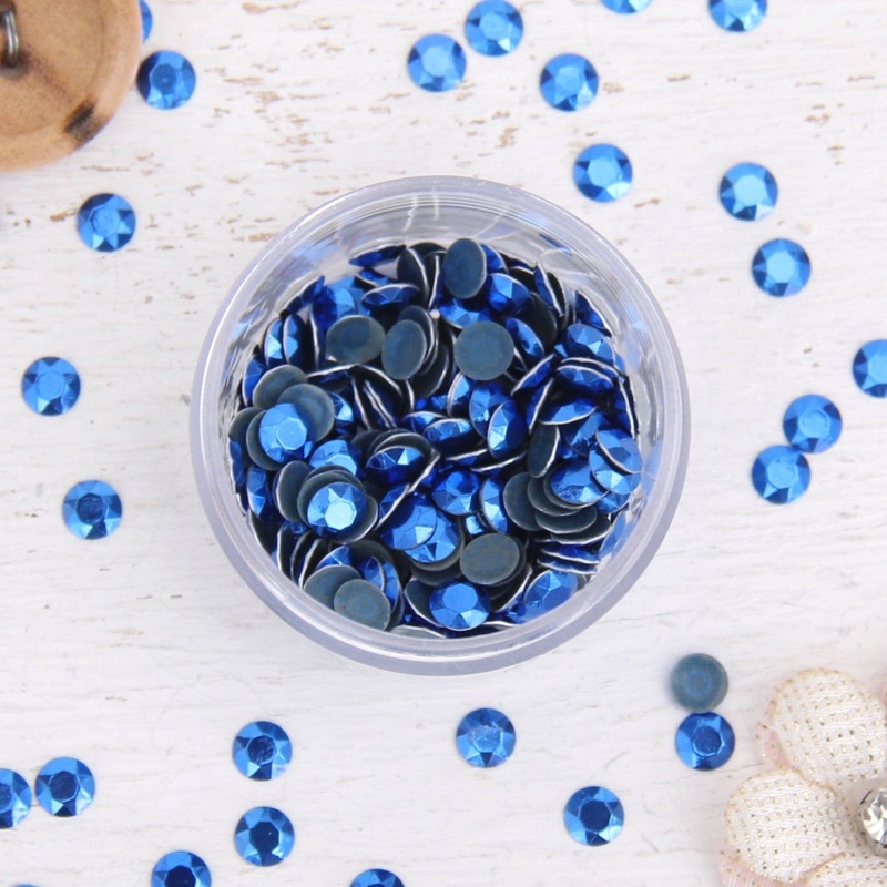 Hot Fix Metallic Rhinestones 6mm Sapphire – 1 gross