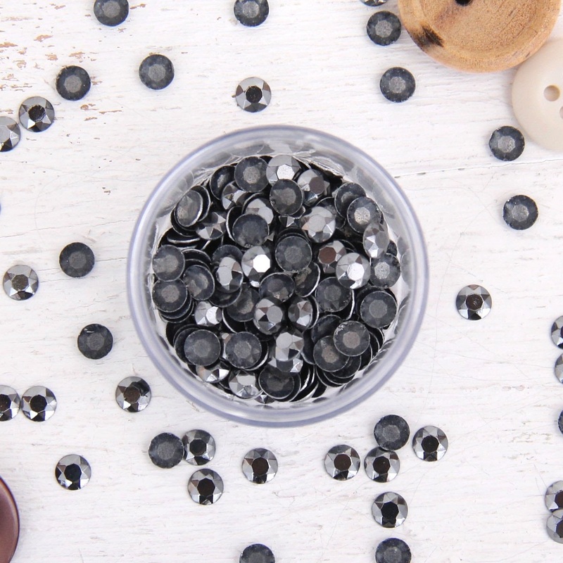 Hot Fix Metallic Rhinestones 6mm Smoked Topaz – 1 gross