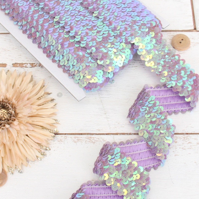 Stretch Sequin Roll – 1 1/2in – Dove Grey