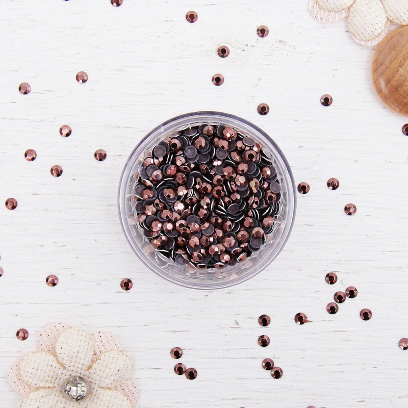 Hot Fix Metallic Rhinestones 2mm Coffee