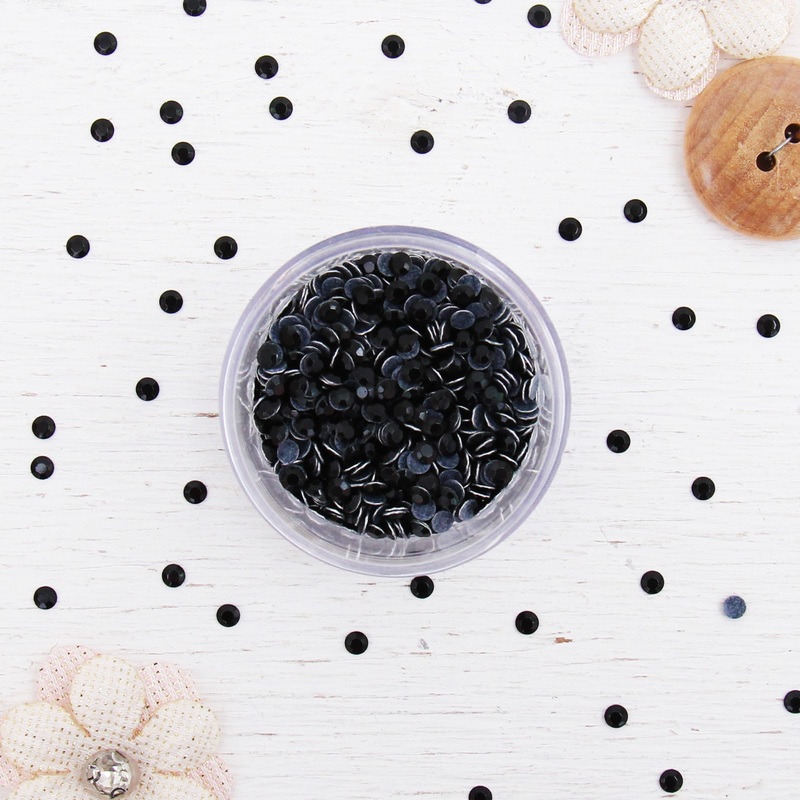 Hot Fix Metallic Rhinestones 2mm Jet