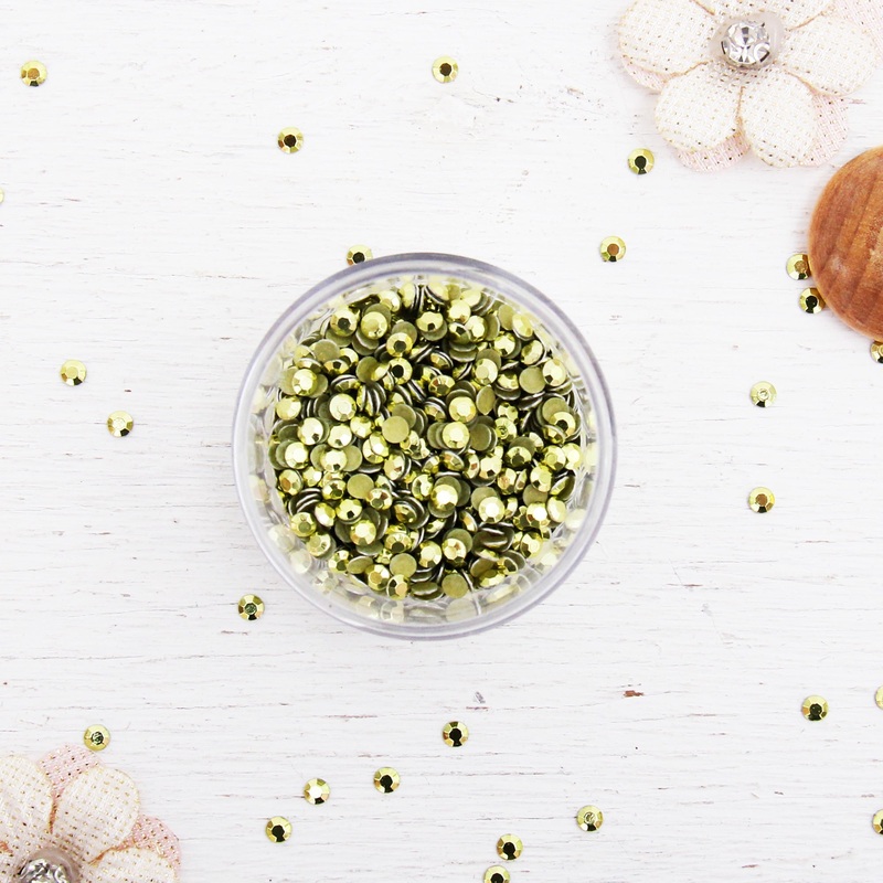 Hot Fix Metallic Rhinestones 2mm Peridot