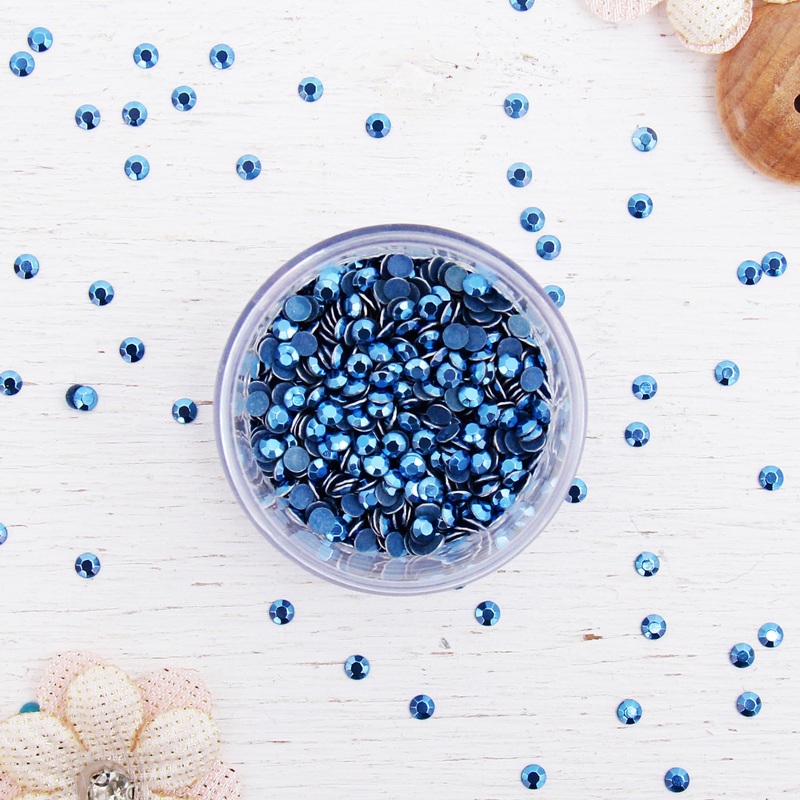 Hot Fix Metallic Rhinestones 2mm Sapphire