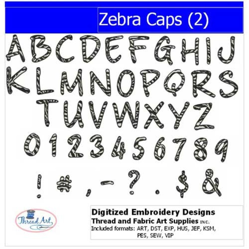 Machine Embroidery Designs – Zebra Alphabet Caps(2)