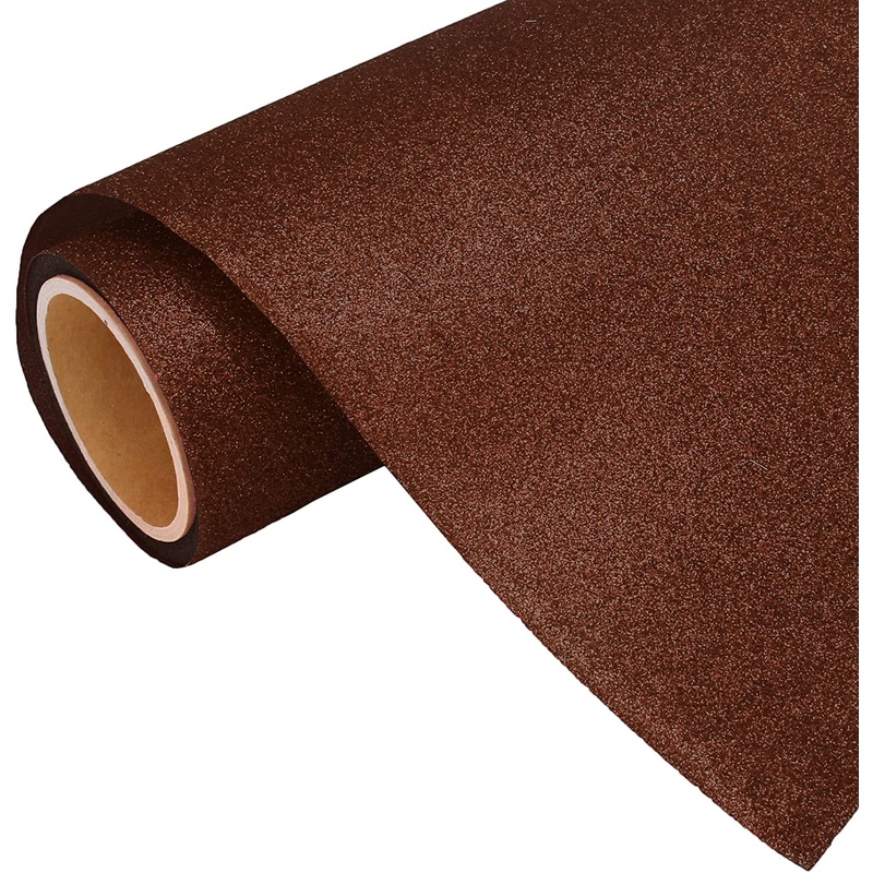 Brown Glitter Iron On Vinyl 20″ Wide Sold By the Yard
