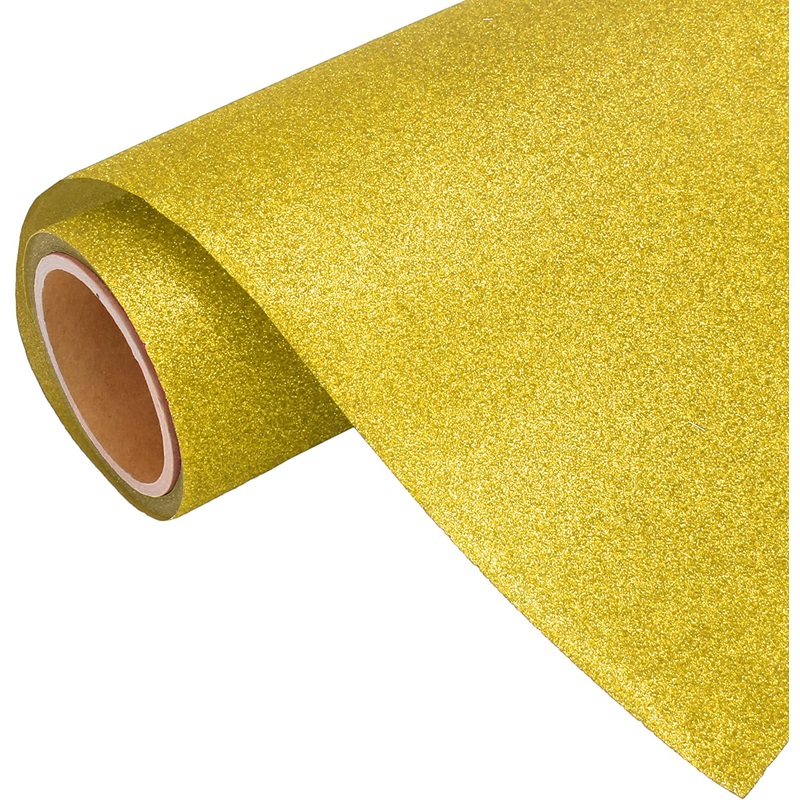 Gold Glitter Iron On Vinyl 20″ Wide Sold By the Yard