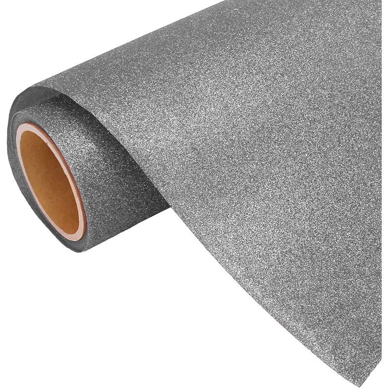 Gray Glitter Iron On Vinyl 20″ Wide Sold By the Yard