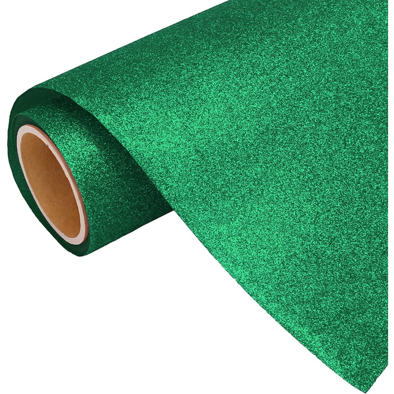 Green Glitter Iron On Vinyl 20″ Wide Sold By the Yard