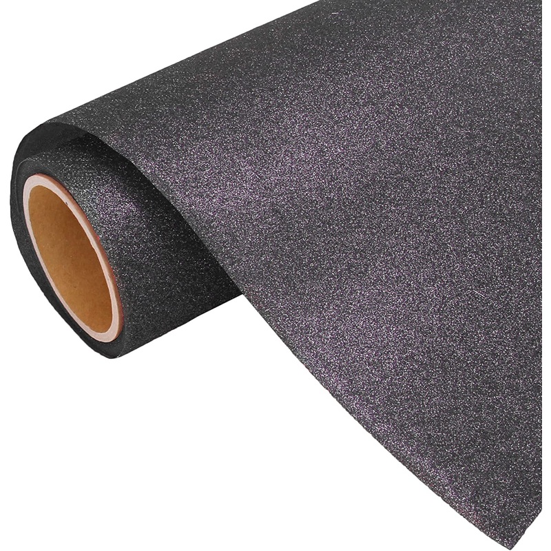 Holo Black Glitter Iron On Vinyl 20″ Wide Sold By the Yard