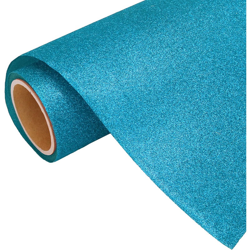 Holo Steel Blue Glitter Iron On Vinyl 20″ Wide Sold By the Yard