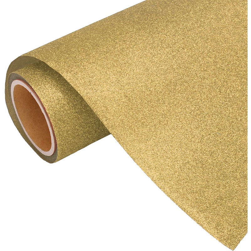 Light Gold Glitter Iron On Vinyl 20″ Wide Sold By the Yard