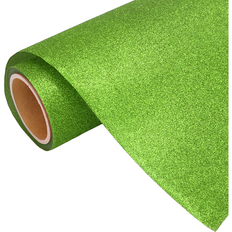 Light Green Glitter Iron On Vinyl 20″ Wide Sold By the Yard