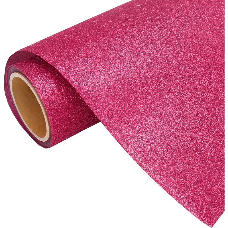 Pink Glitter Iron On Vinyl 20″ Wide Sold By the Yard
