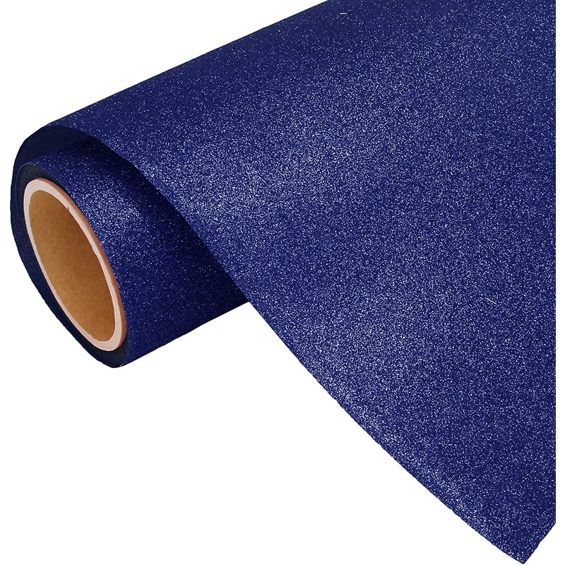 Royal Blue Glitter Iron On Vinyl 20″ Wide Sold By the Yard