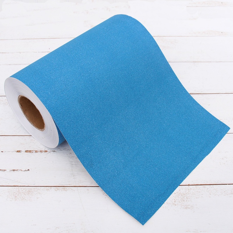 Blue Glitter Vinyl Peel and Stick Paper Self Adhesive 12″ Wide