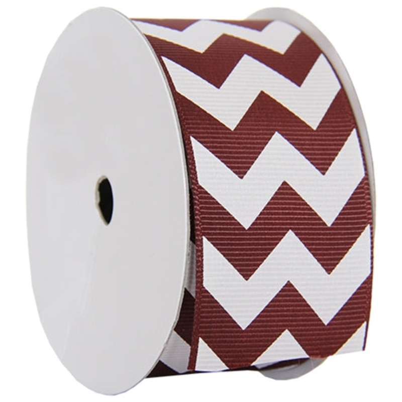 Grosgrain Chevron Ribbon 1 1/2″ – 5 Yards – Chocolate