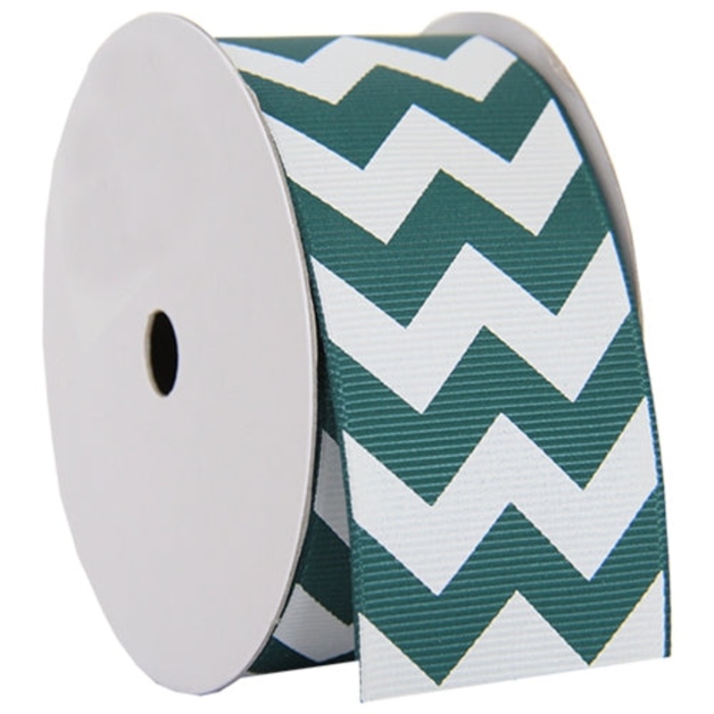 Grosgrain Chevron Ribbon 1 1/2″ – 5 Yards – Forest Green